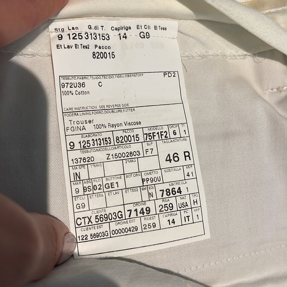 Gucci pants size 32” men ivory beige dress elegant straight 100% rayon viscose - Picture 8 of 11